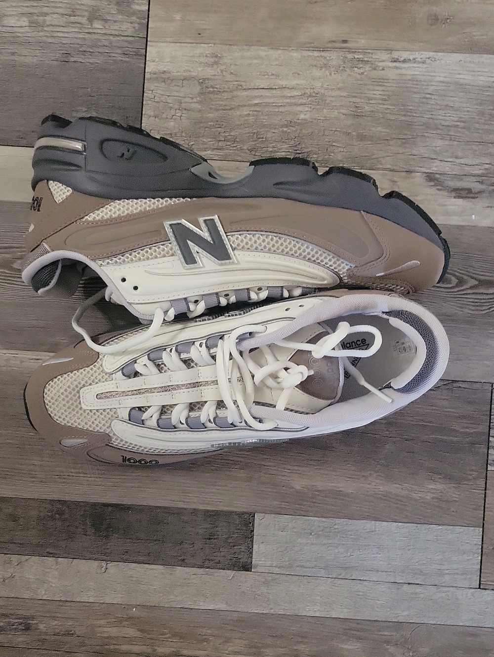 New Balance Women’s Taupe, White & Gray Athletic Sneakers